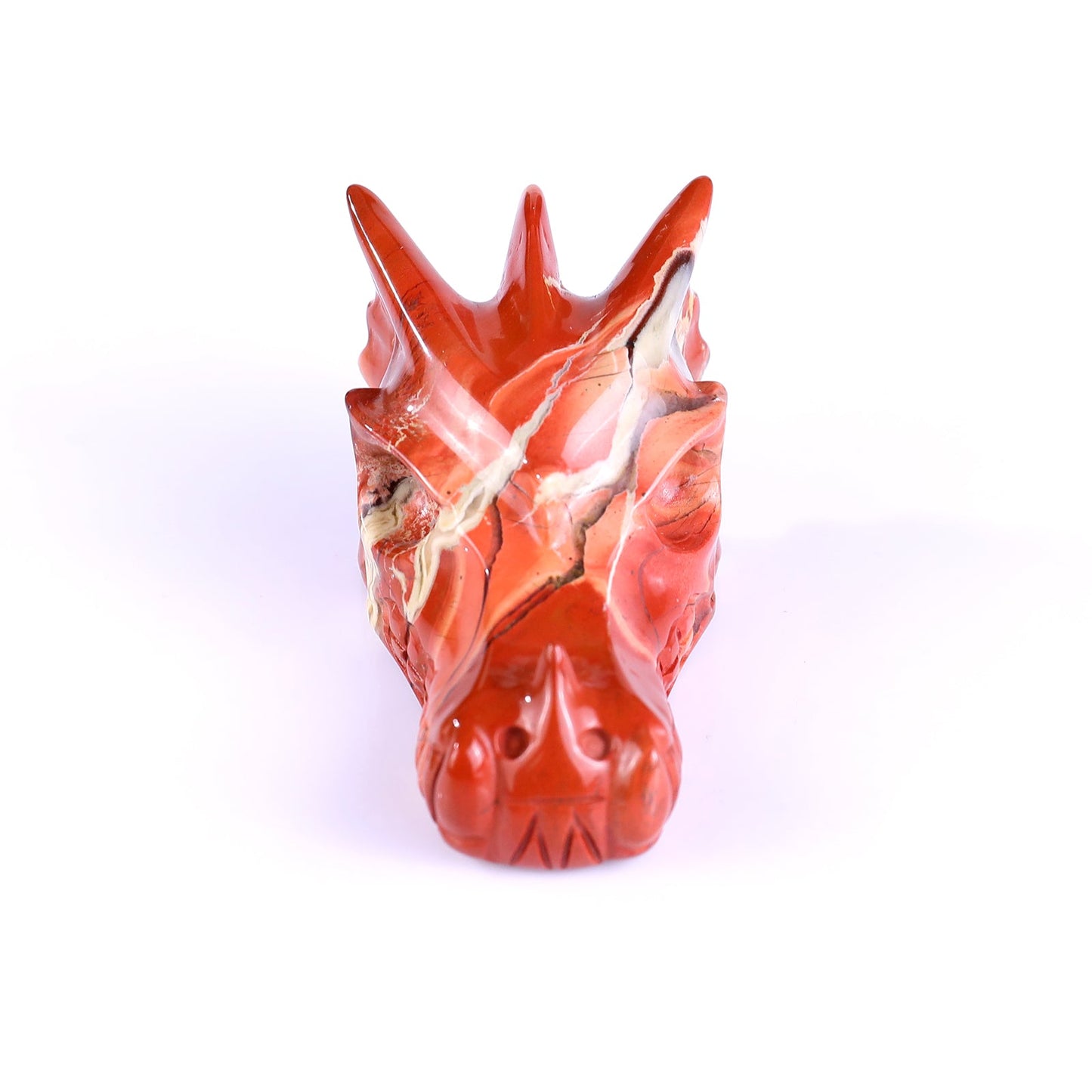Nicedony 3.1" Red Jasper Hand Carved Crystal Dragon Skull Sculpture - View 11