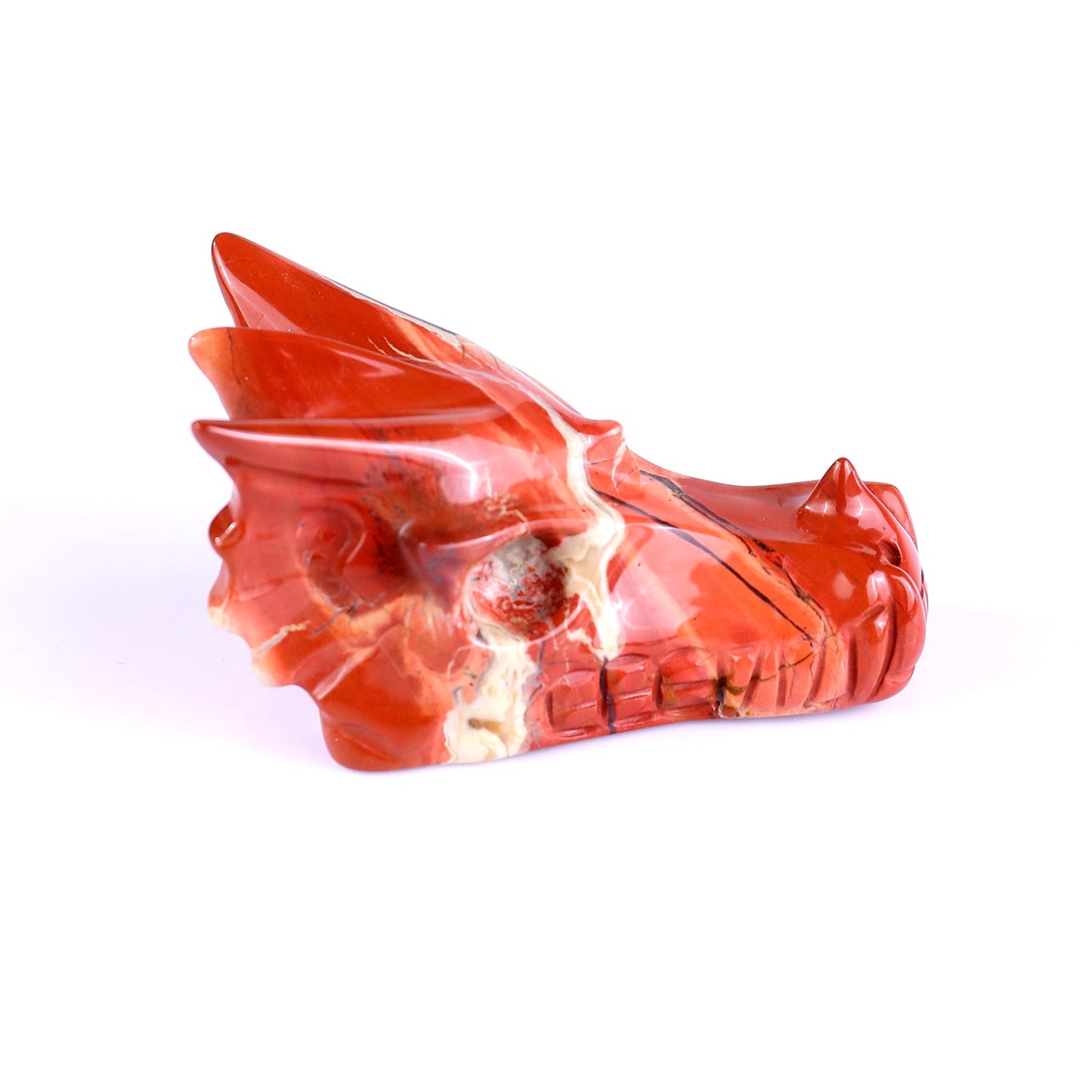 Nicedony 3.1" Red Jasper Hand Carved Crystal Dragon Skull Sculpture - View 12