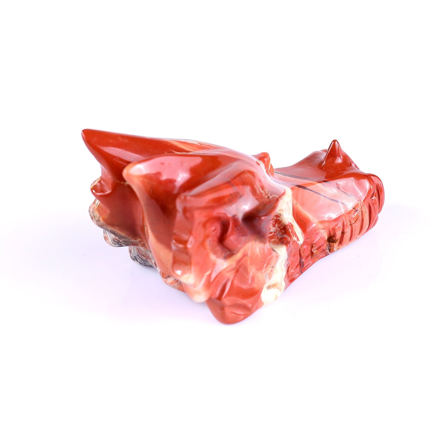 Nicedony 3.1" Red Jasper Hand Carved Crystal Dragon Skull Sculpture - View 13