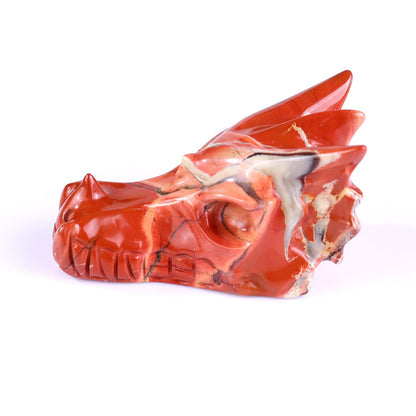 Nicedony 3.1" Red Jasper Hand Carved Crystal Dragon Skull Sculpture - View 16