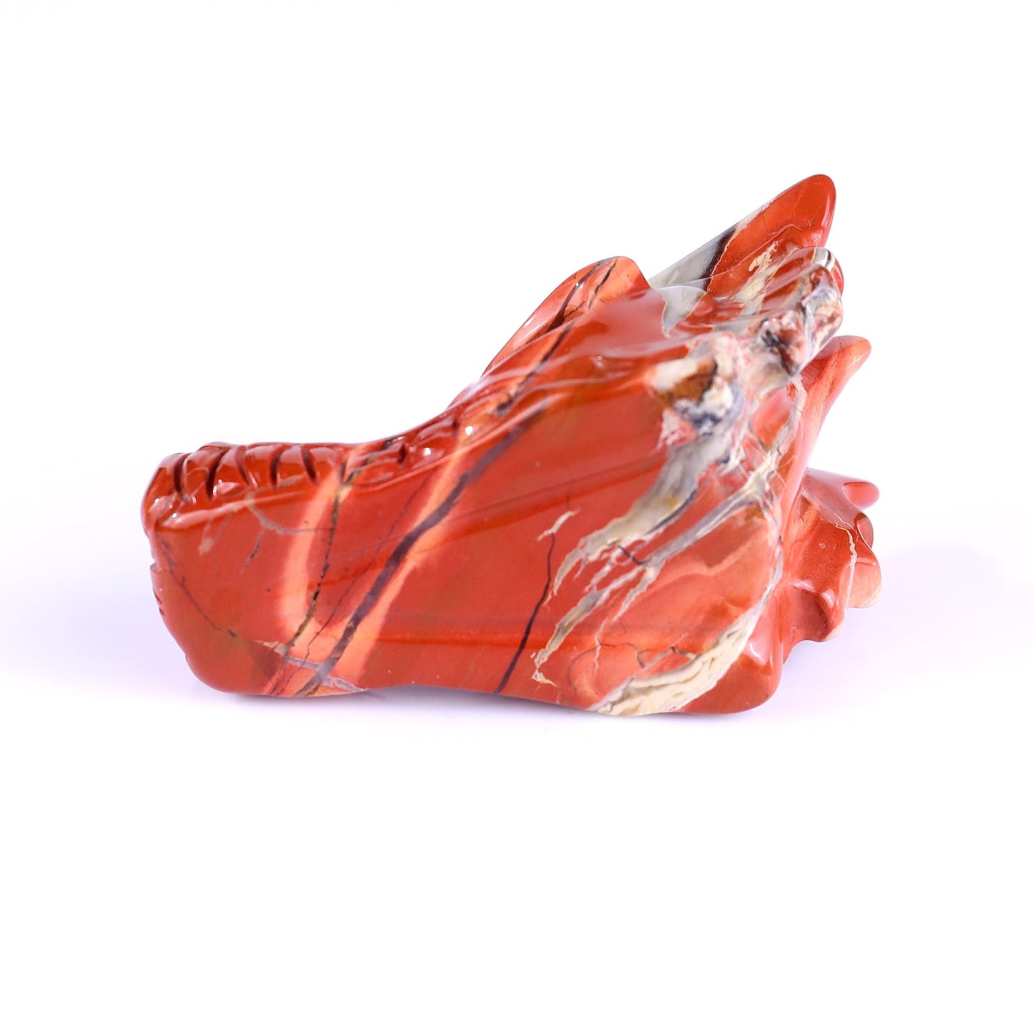 Nicedony 3.1" Red Jasper Hand Carved Crystal Dragon Skull Sculpture - View 17