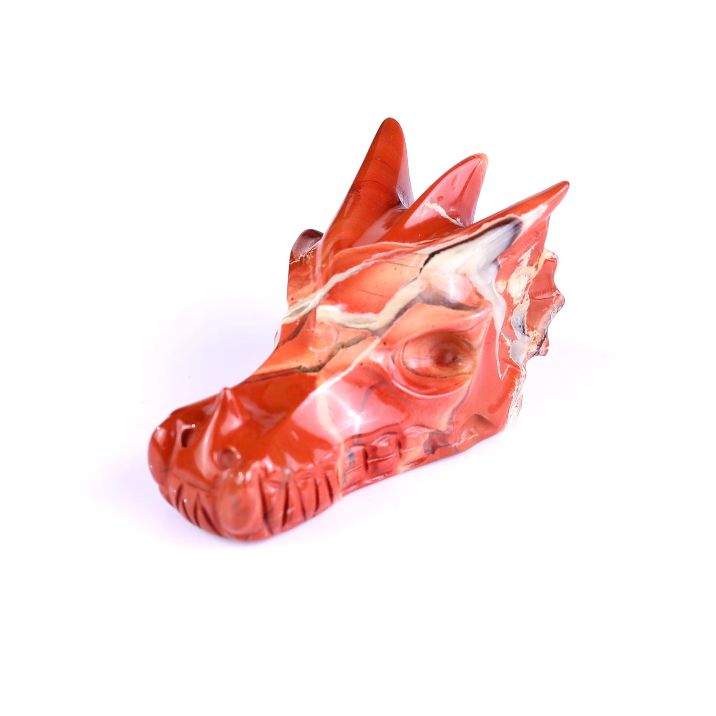 Nicedony 3.1" Red Jasper Hand Carved Crystal Dragon Skull Sculpture - View 18