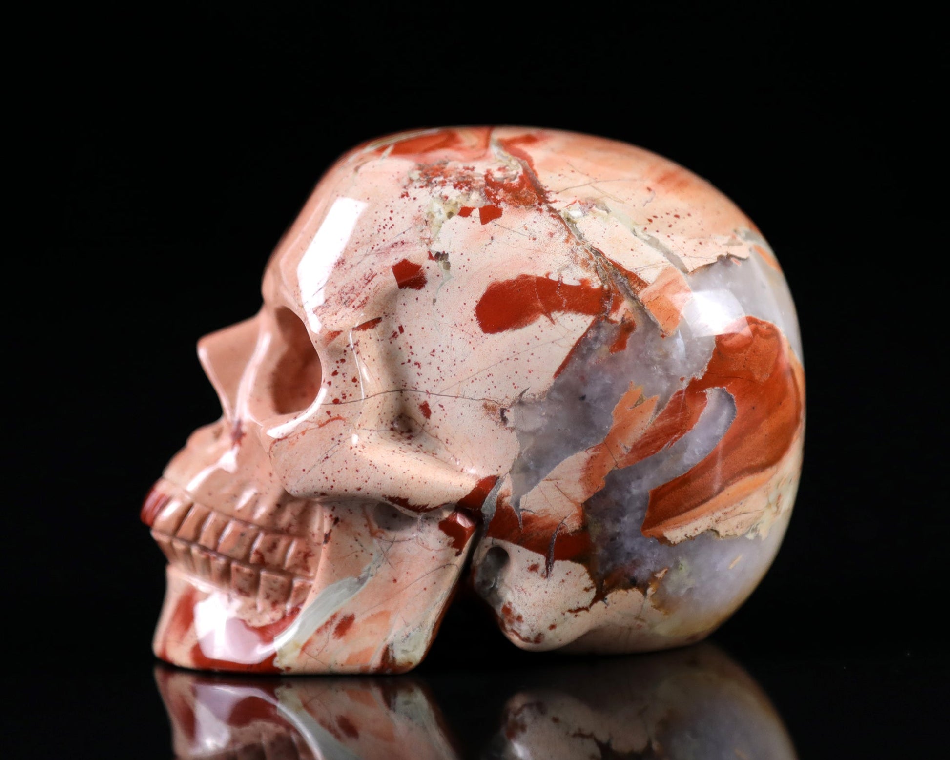Nicedony 3.1" Red Jasper Hand Carved Realistic Skull Sculpture - View 10