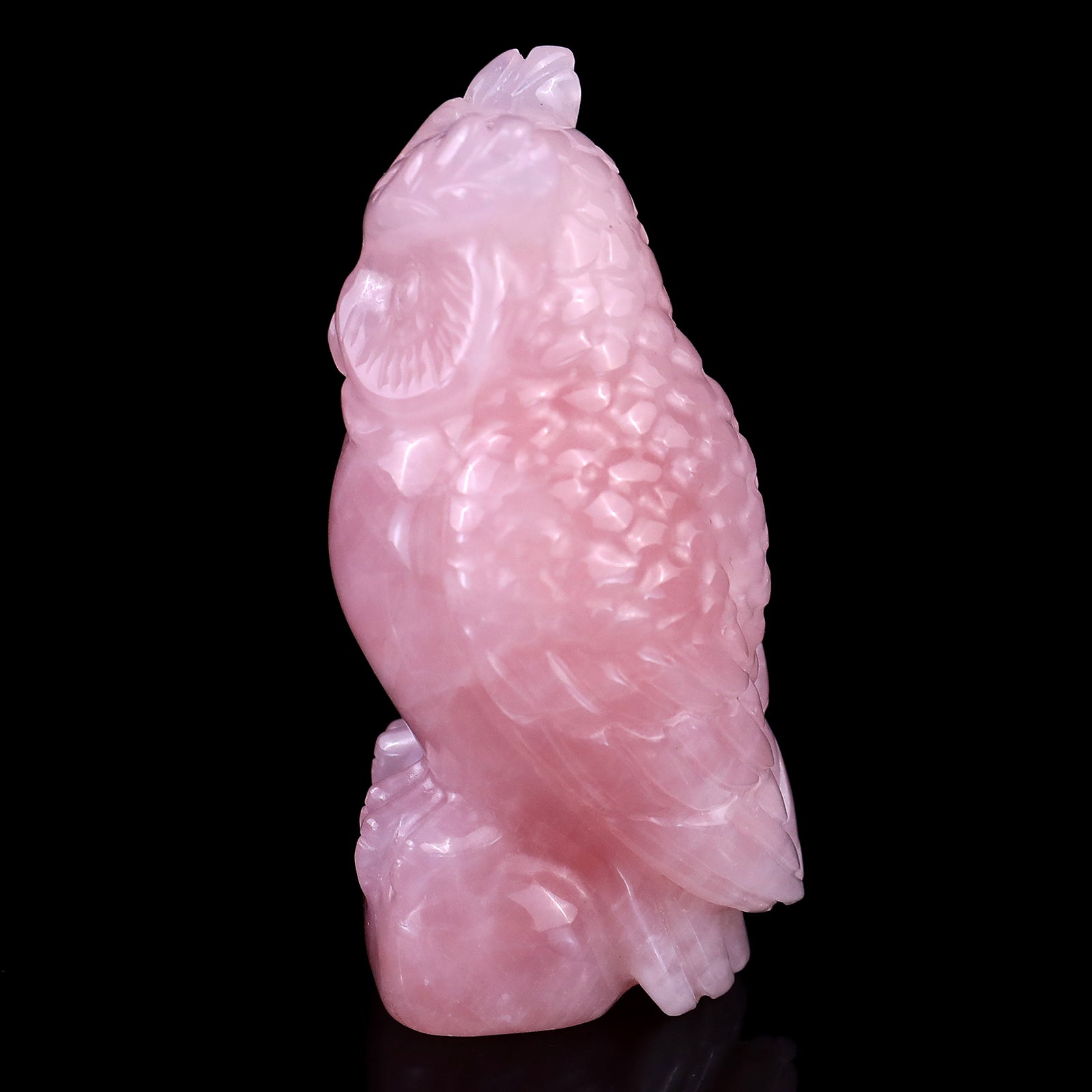 Nicedony 3.1" Rose Quartz Hand Carved Crystal Owl Sculpture - View 4