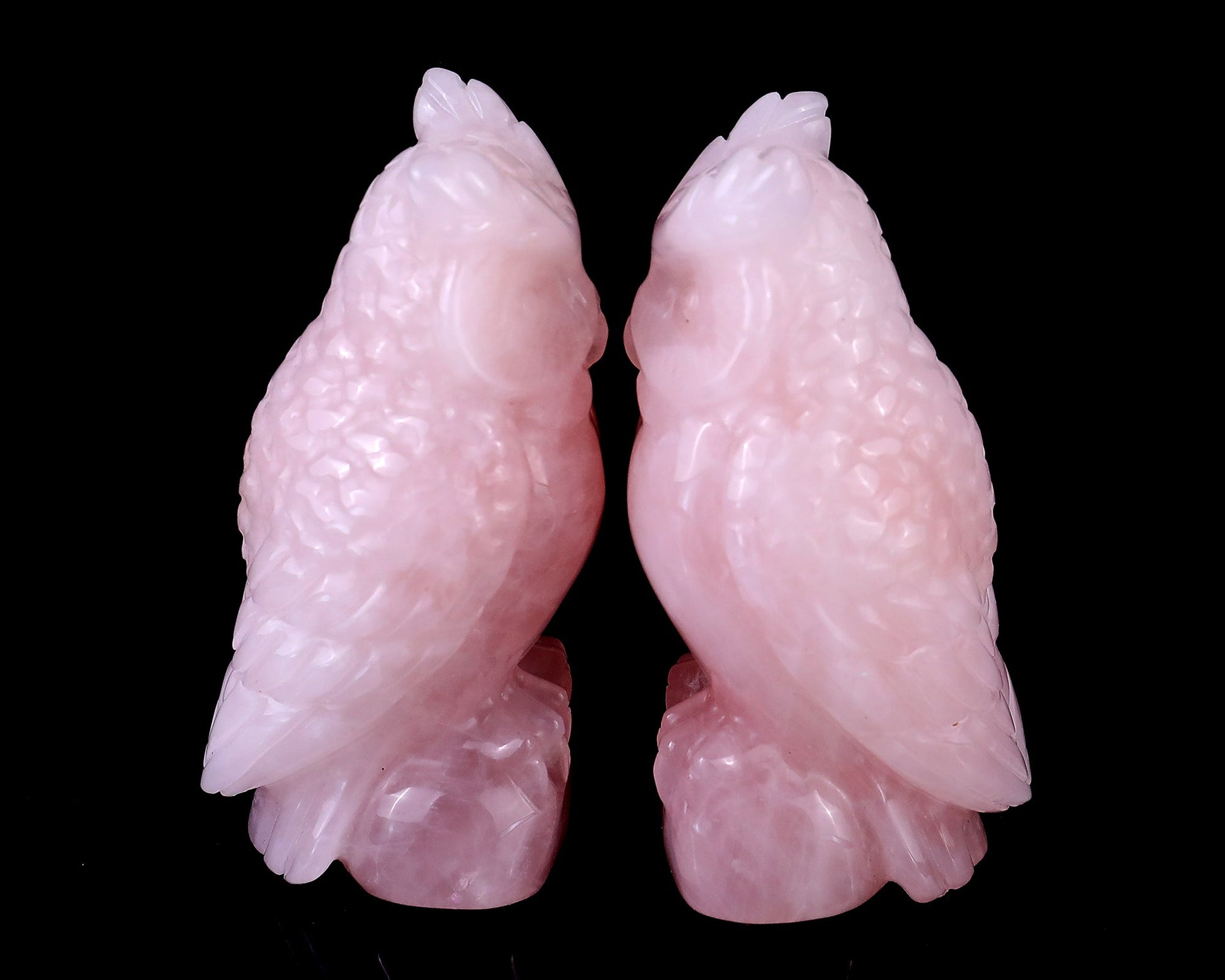 Nicedony 3.1" Rose Quartz Hand Carved Crystal Owl Sculpture - View 10