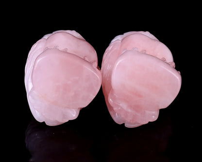 Nicedony 3.1" Rose Quartz Hand Carved Crystal Owl Sculpture - View 13