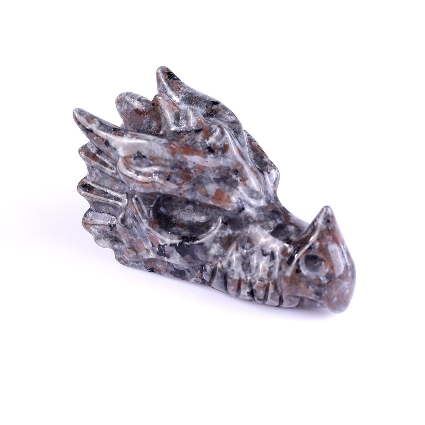 Nicedony 3.1" Yooperlite Hand Carved Crystal Dragon Skull Sculpture - View 12