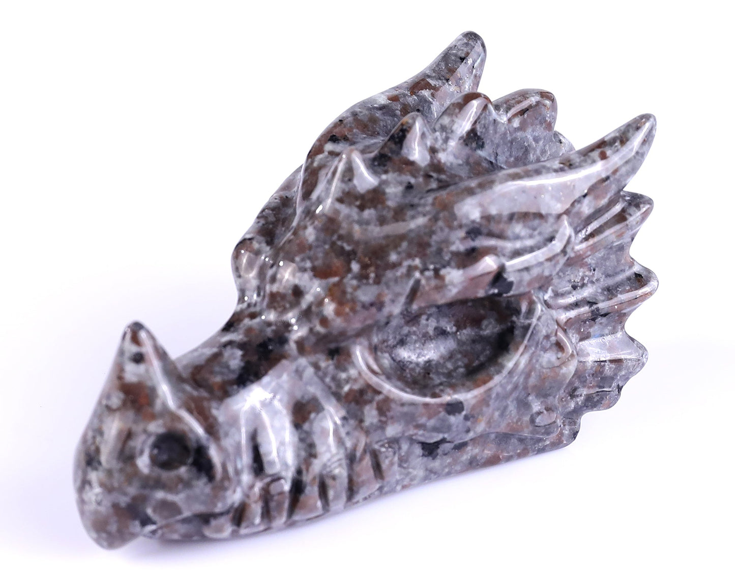 Nicedony 3.1" Yooperlite Hand Carved Crystal Dragon Skull Sculpture - View 11