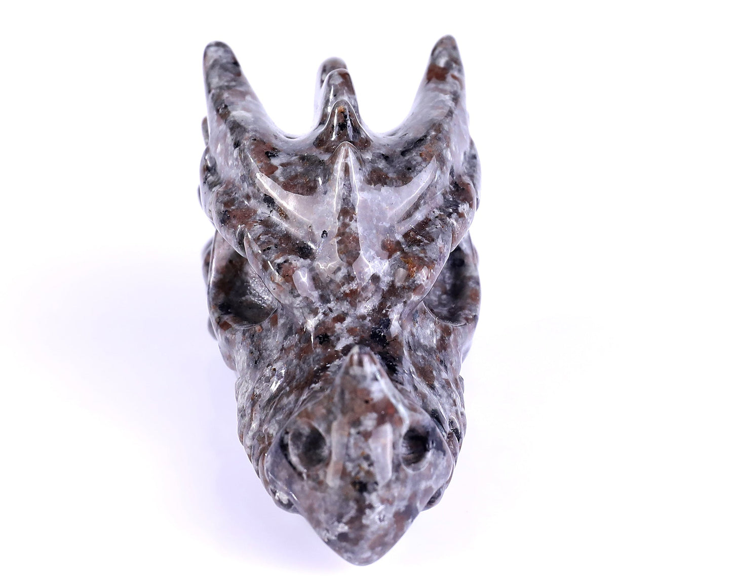 Nicedony 3.1" Yooperlite Hand Carved Crystal Dragon Skull Sculpture - #2100298