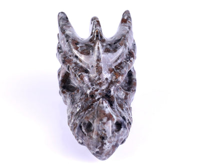 Nicedony 3.1" Yooperlite Hand Carved Crystal Dragon Skull Sculpture - #2100298