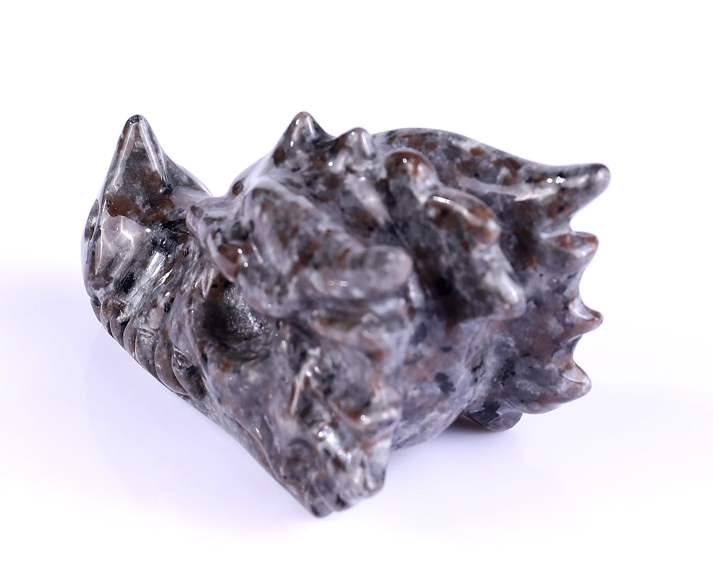 Nicedony 3.1" Yooperlite Hand Carved Crystal Dragon Skull Sculpture - View 6
