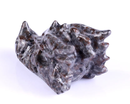 Nicedony 3.1" Yooperlite Hand Carved Crystal Dragon Skull Sculpture - View 6