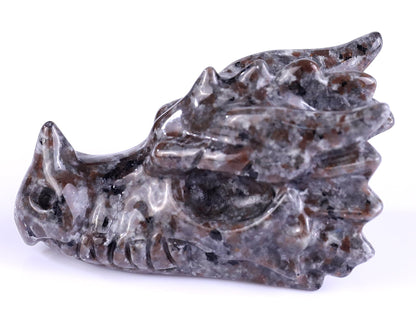 Nicedony 3.1" Yooperlite Hand Carved Crystal Dragon Skull Sculpture - View 7