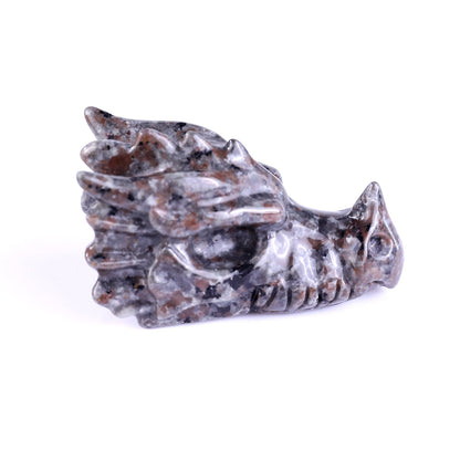 Nicedony 3.1" Yooperlite Hand Carved Crystal Dragon Skull Sculpture - View 14