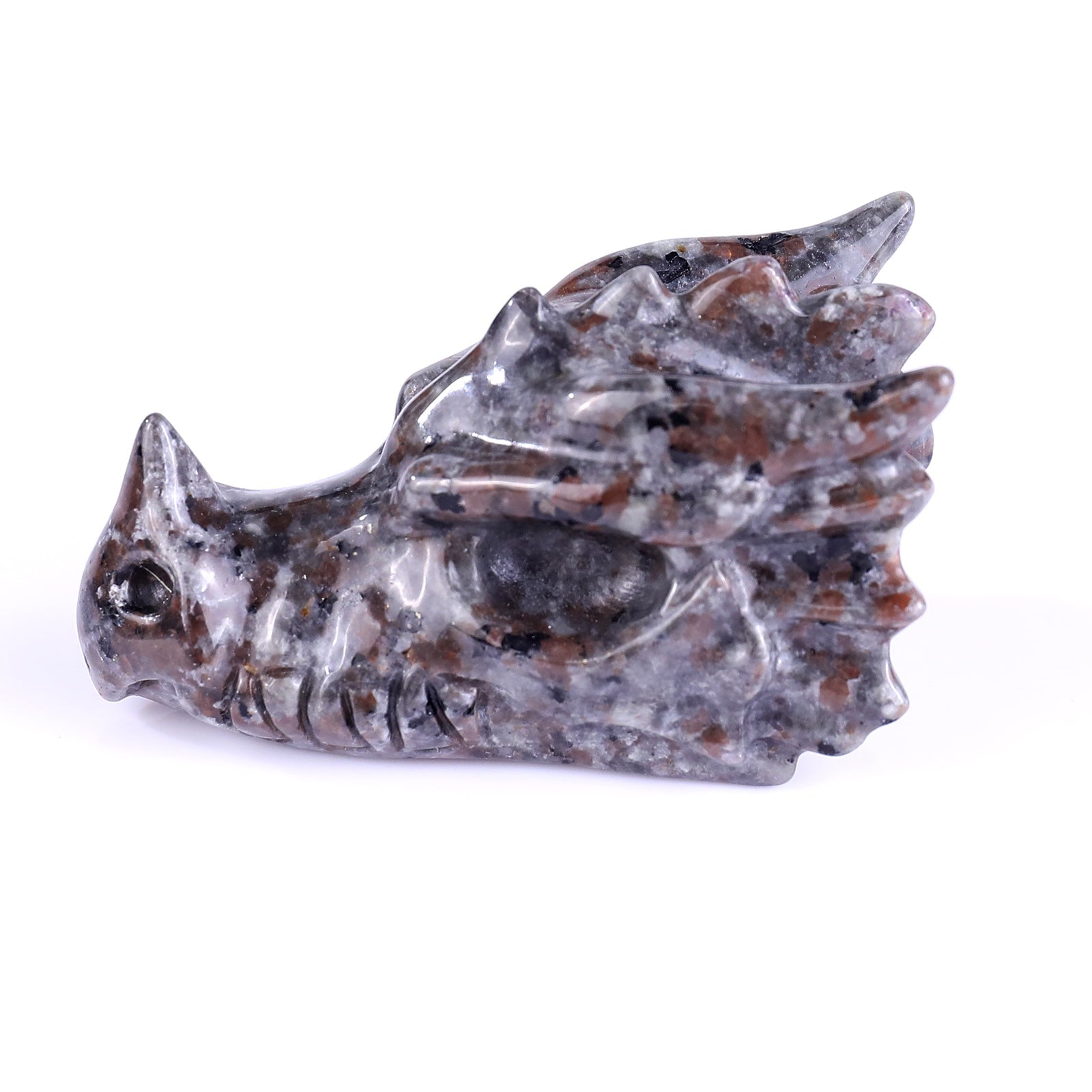 Nicedony 3.1" Yooperlite Hand Carved Crystal Dragon Skull Sculpture - View 16