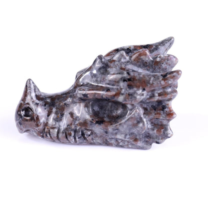 Nicedony 3.1" Yooperlite Hand Carved Crystal Dragon Skull Sculpture - View 16