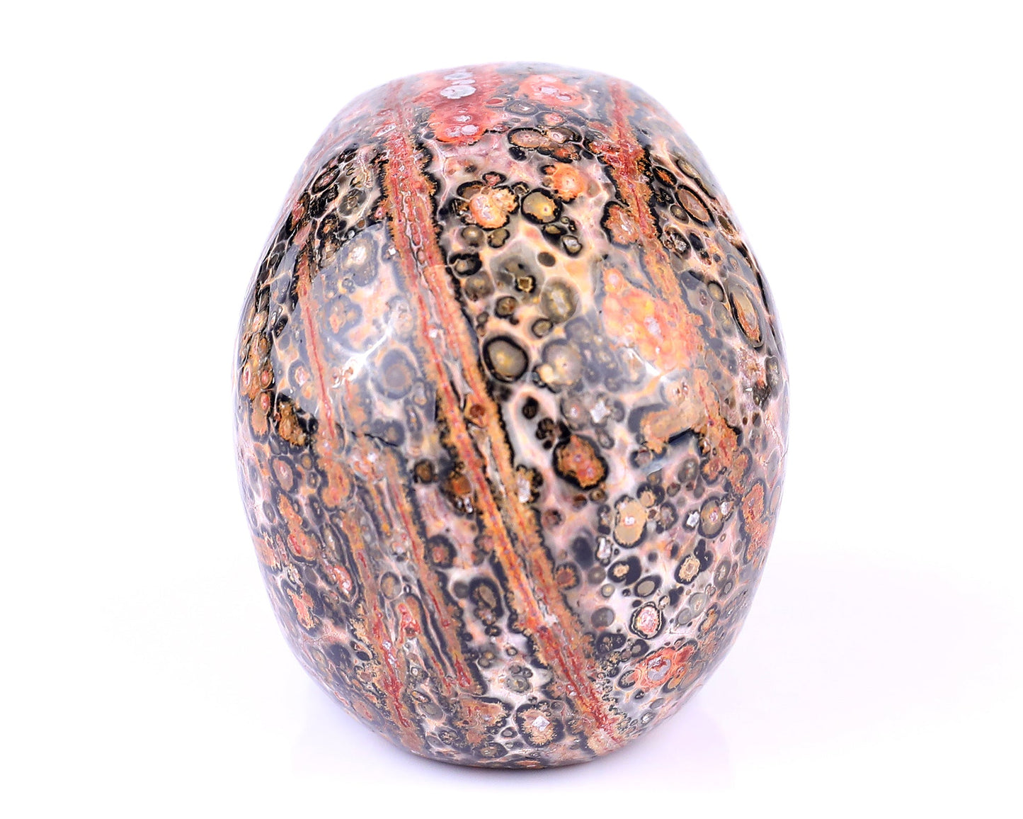 Nicedony 3.1" Leopard Skin Jasper Hand Carved Realistic Skull - View 6