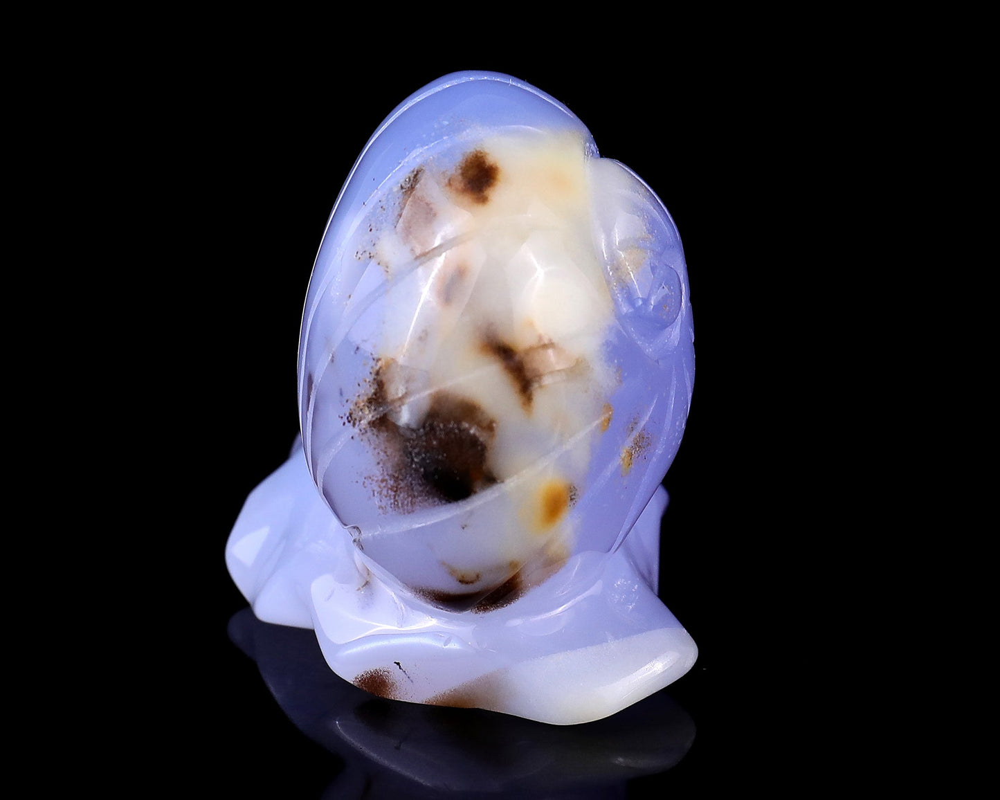 Nicedony 3.2" Blue Chalcedony Hand Carved Crystal Snail Sculpture - View 5