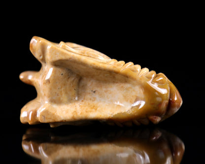Nicedony 3.2" Chalcedony Hand Carved Crystal Dragon Skull Sculpture - View 8