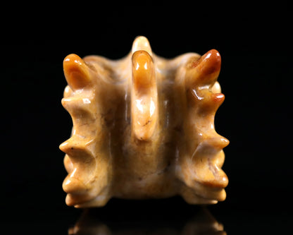 Nicedony 3.2" Chalcedony Hand Carved Crystal Dragon Skull Sculpture - View 7