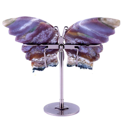 Nicedony 3.2" Indian Agate Hand Carved Butterfly Wings Sculpture - View 6