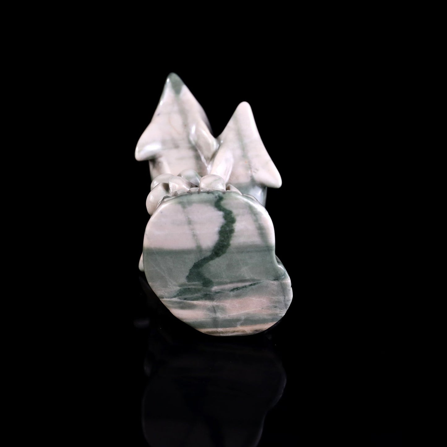 Nicedony 3.2" Jiulong Jade Hand Carved Crystal Dolphins Sculpture - View 9