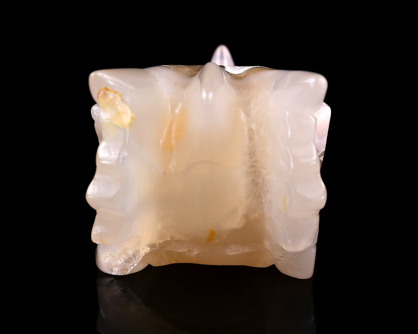 Nicedony 3.2" Sakura Agate Hand Carved Crystal Dragon Skull Sculpture - View 5