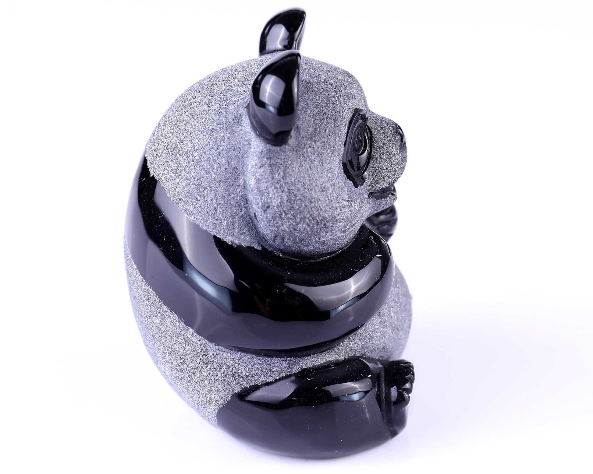 Nicedony 3.3" Black Obsidian Hand Carved Crystal Panda Sculpture - View 4