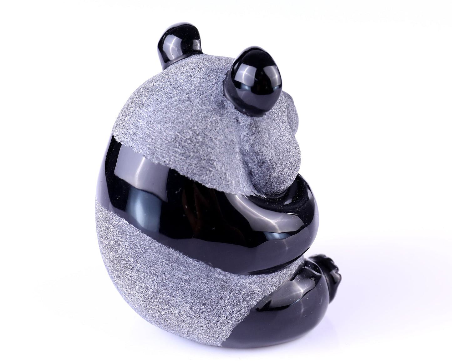Nicedony 3.3" Black Obsidian Hand Carved Crystal Panda Sculpture - View 5