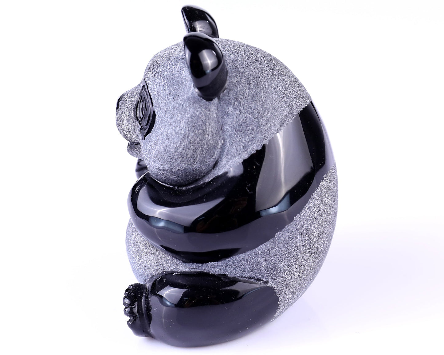 Nicedony 3.3" Black Obsidian Hand Carved Crystal Panda Sculpture - View 8