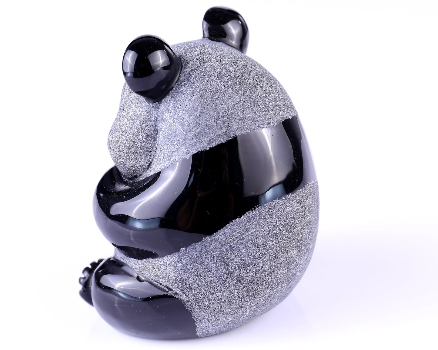 Nicedony 3.3" Black Obsidian Hand Carved Crystal Panda Sculpture - View 7