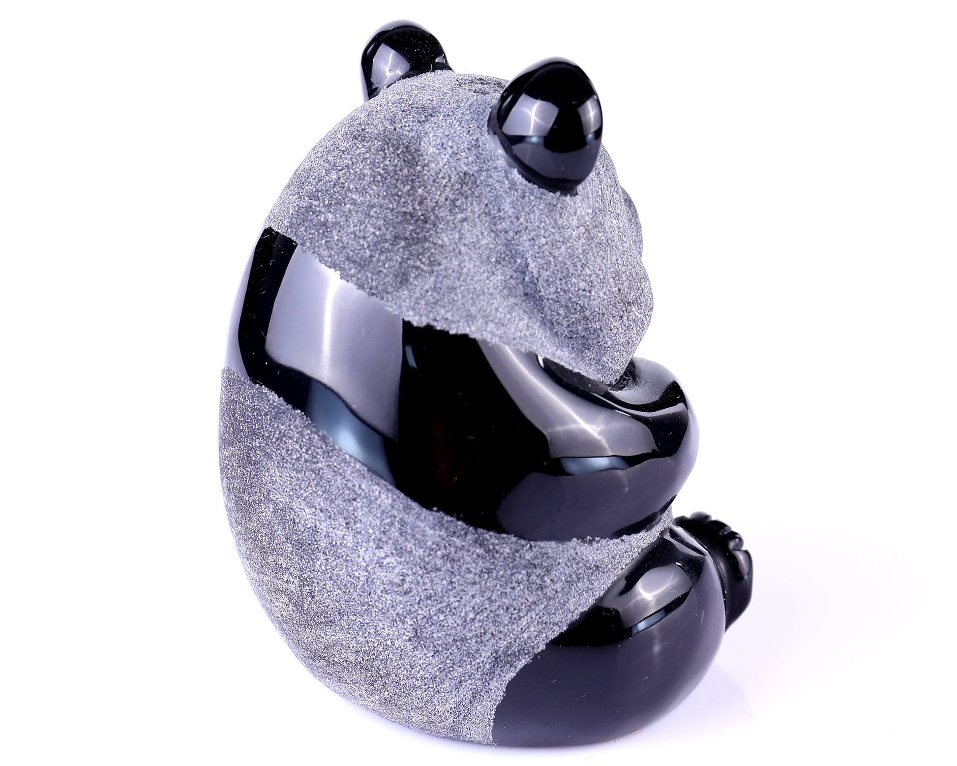 Nicedony 3.3" Black Obsidian Hand Carved Crystal Panda Sculpture - View 15