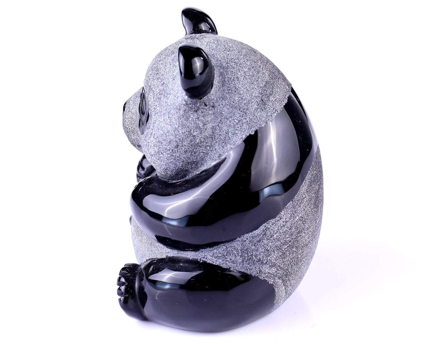 Nicedony 3.3" Black Obsidian Hand Carved Crystal Panda Sculpture - View 18