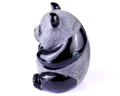 Nicedony 3.3" Black Obsidian Hand Carved Crystal Panda Sculpture - View 18