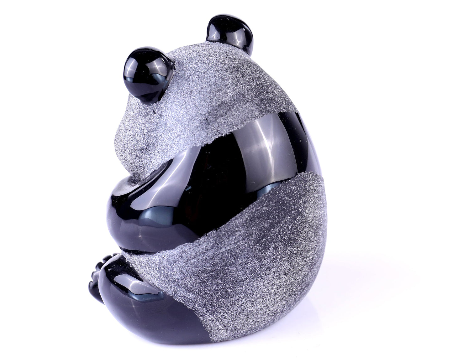 Nicedony 3.3" Black Obsidian Hand Carved Crystal Panda Sculpture - View 17