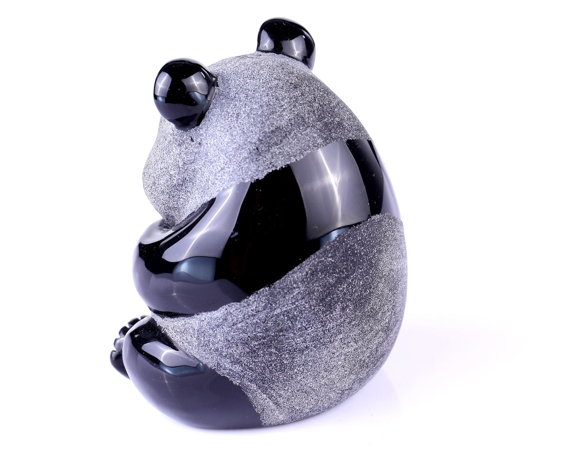 Nicedony 3.3" Black Obsidian Hand Carved Crystal Panda Sculpture - View 17