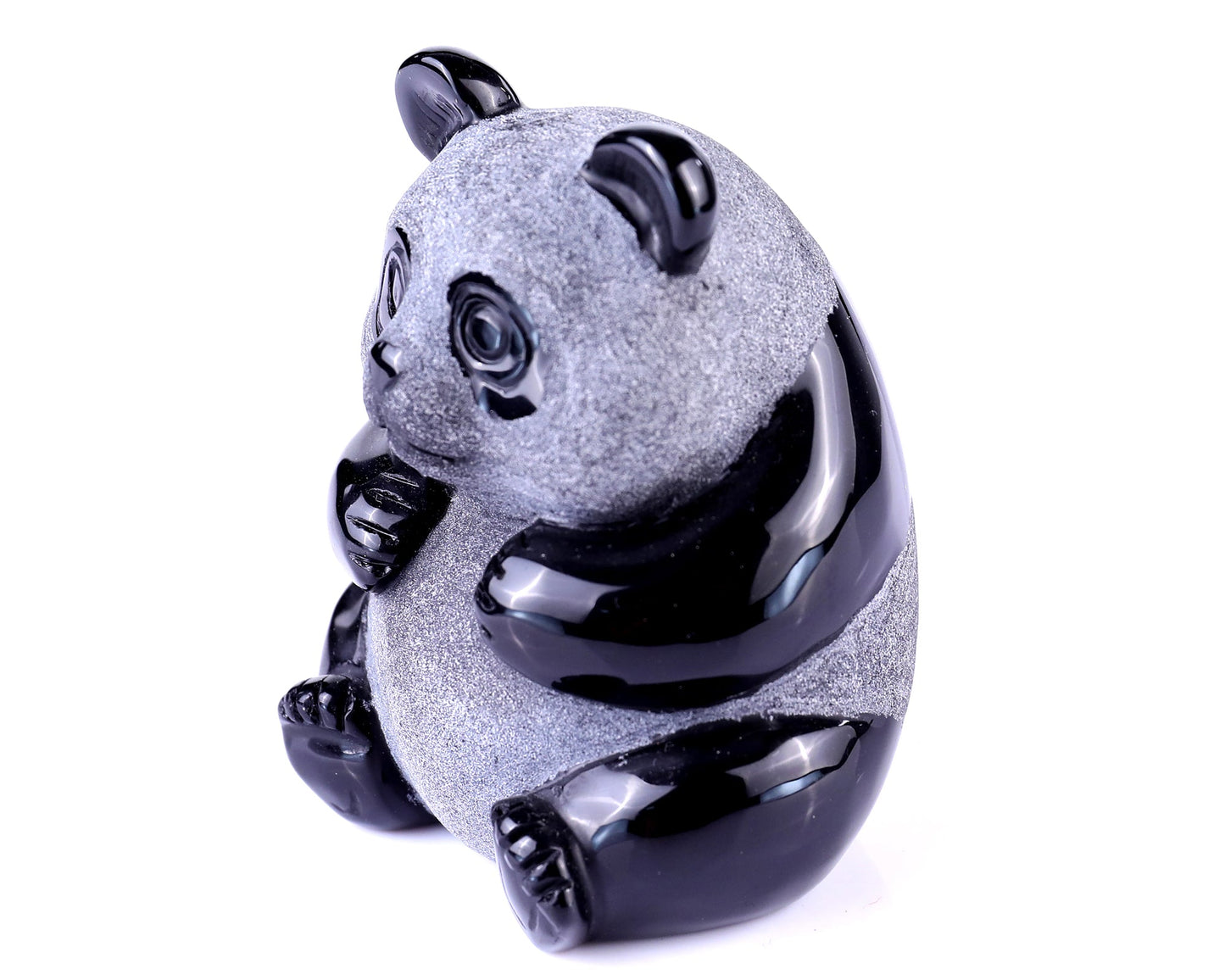 Nicedony 3.3" Black Obsidian Hand Carved Crystal Panda Sculpture - View 20
