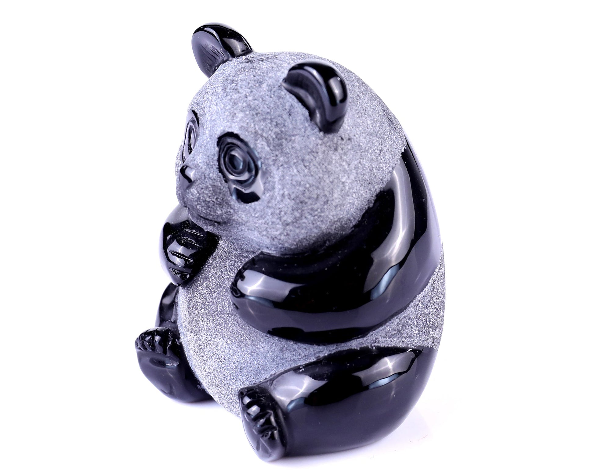 Nicedony 3.3" Black Obsidian Hand Carved Crystal Panda Sculpture - View 20