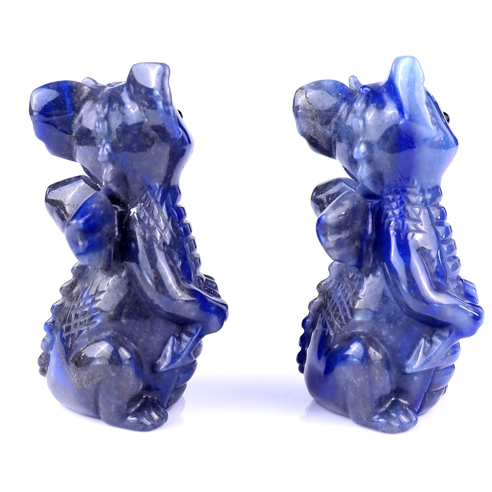 Nicedony 3.3" Blue Aventurine Hand Carved Cute Baby Dragon Sculpture - View 5