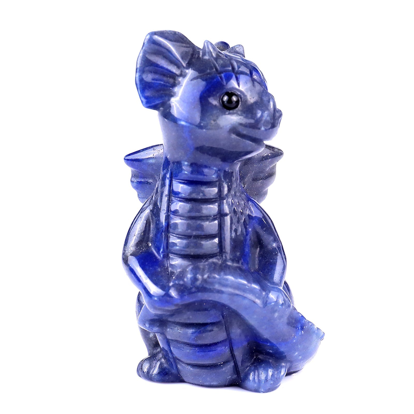 Nicedony 3.3" Blue Aventurine Hand Carved Cute Baby Dragon Sculpture - View 10