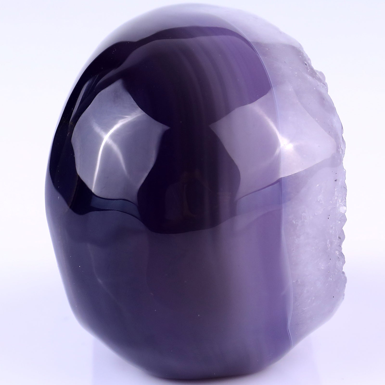 Nicedony 3.3" Geode Agate Hand Carved Crystal Geode Skull Sculpture - View 6