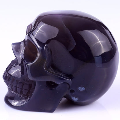 Nicedony 3.3" Geode Agate Hand Carved Crystal Geode Skull Sculpture - View 7