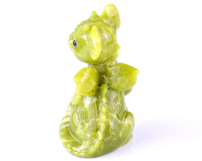 Nicedony 3.3" New Jade Hand Carved Crystal Cute Baby Dragon Sculpture - View 12