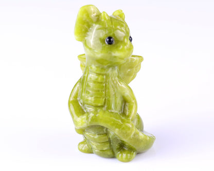 Nicedony 3.3" New Jade Hand Carved Crystal Cute Baby Dragon Sculpture - View 15