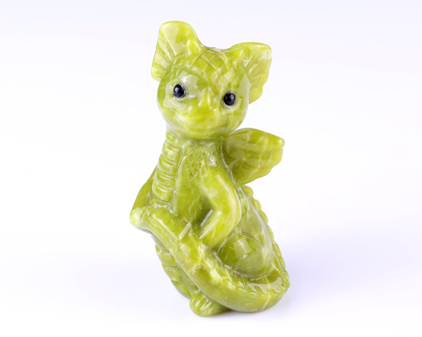 Nicedony 3.3" New Jade Hand Carved Crystal Cute Baby Dragon Sculpture - View 7