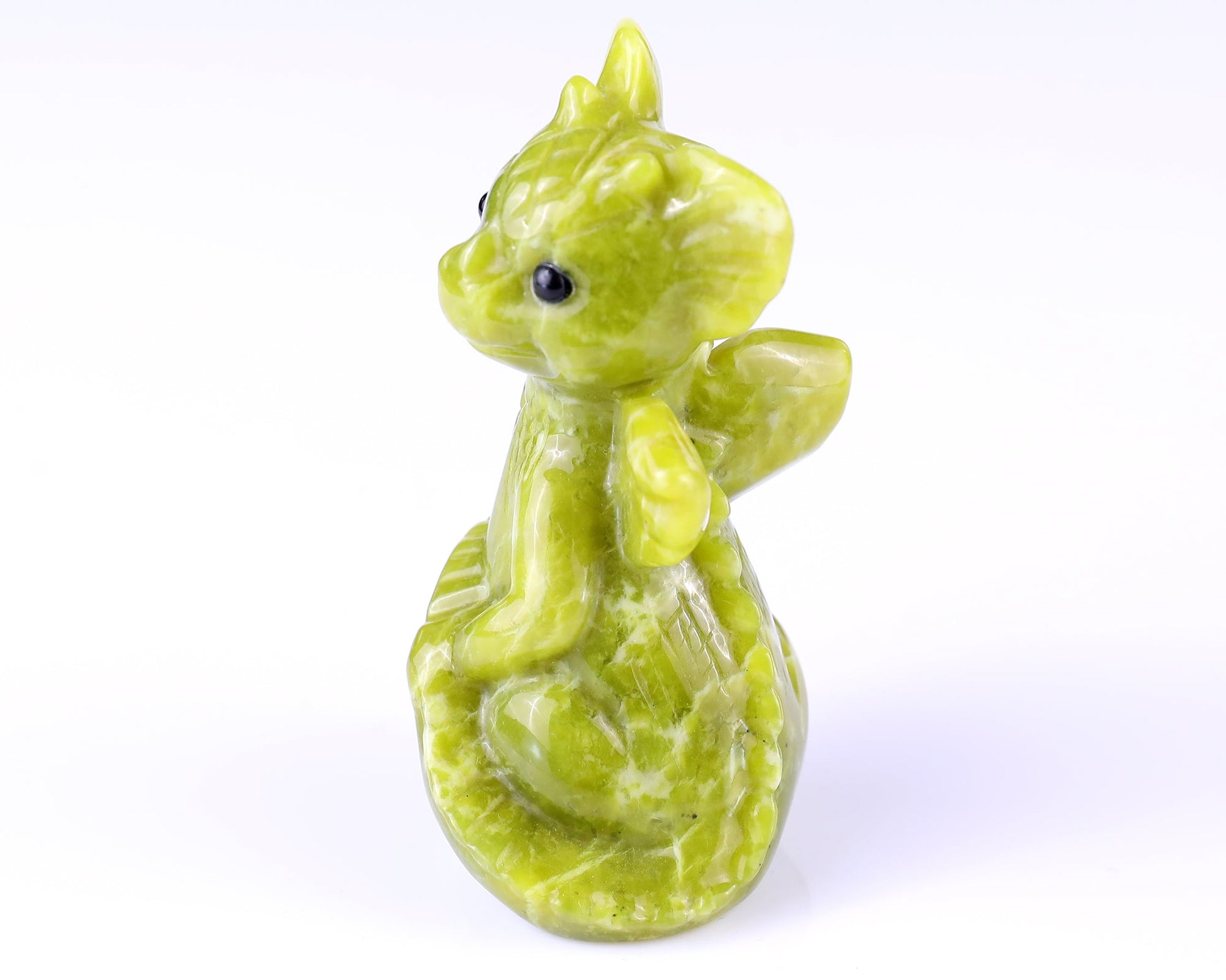 Nicedony 3.3" New Jade Hand Carved Crystal Cute Baby Dragon Sculpture - View 13