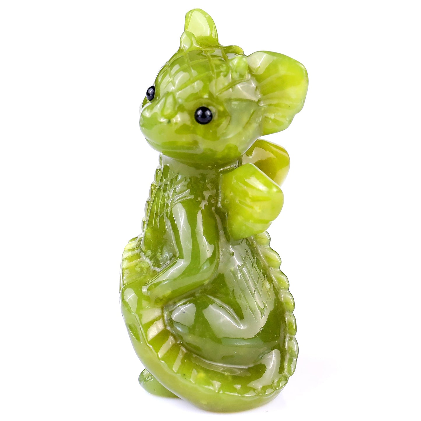 Nicedony 3.3" New Jade Hand Carved Crystal Cute Baby Dragon Sculpture - View 6