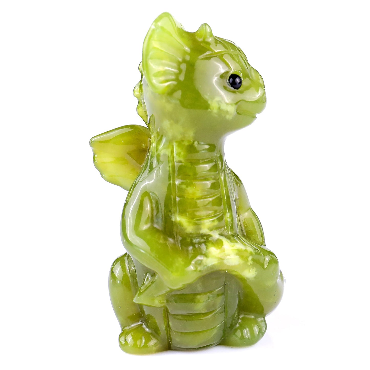 Nicedony 3.3" New Jade Hand Carved Crystal Cute Baby Dragon Sculpture - View 3