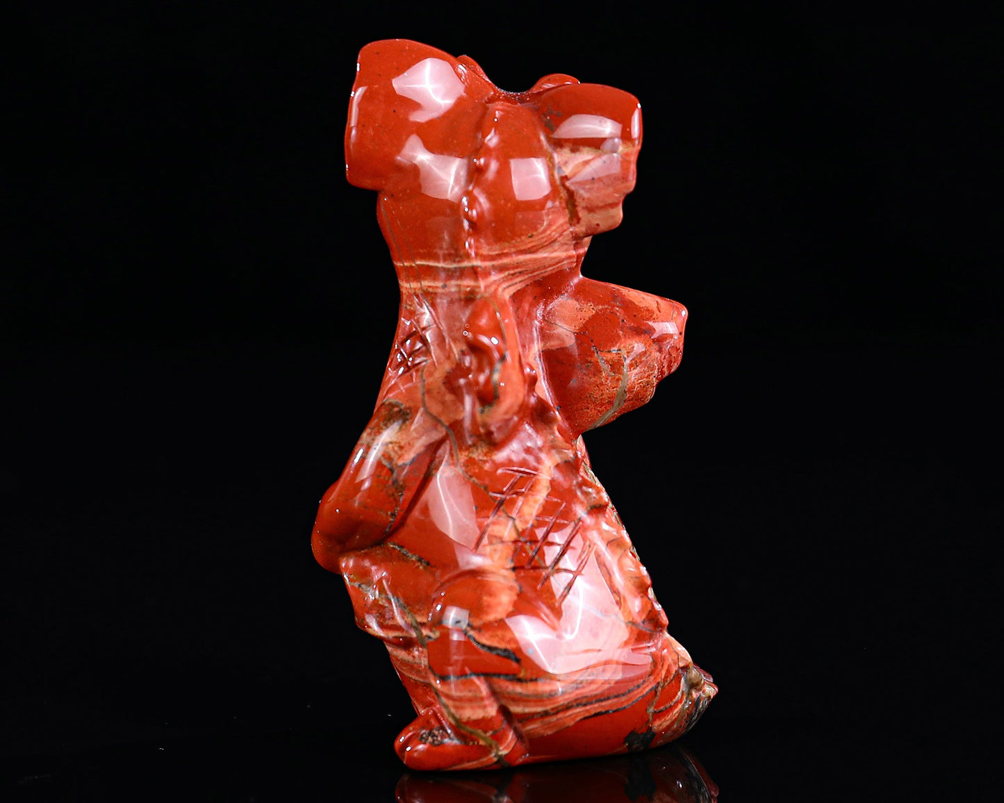 Nicedony 3.3" Red Jasper Hand Carved Cute Baby Dragon Sculpture - View 5