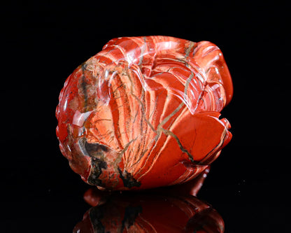 Nicedony 3.3" Red Jasper Hand Carved Cute Baby Dragon Sculpture - View 8
